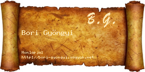 Bori Gyöngyi névjegykártya